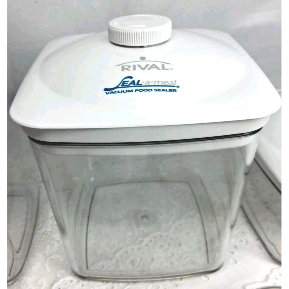Rival Seal-A-Meal 3 Canisters 3 Lids Hose Sealer Accessory Kit Used Prepper